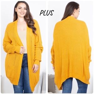 PLUS L Love open cardigan, mustard